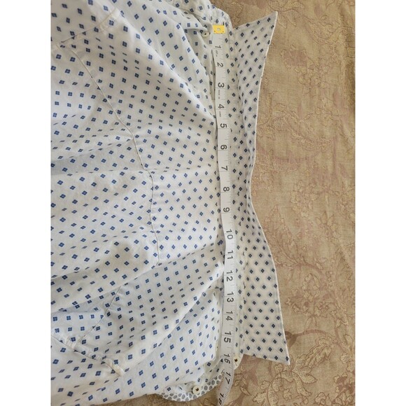 Ted Baker Men Cream Blue Diamond Pattern Dress Shirt Size 5 100% Cotton Portugal - Picture 11 of 11